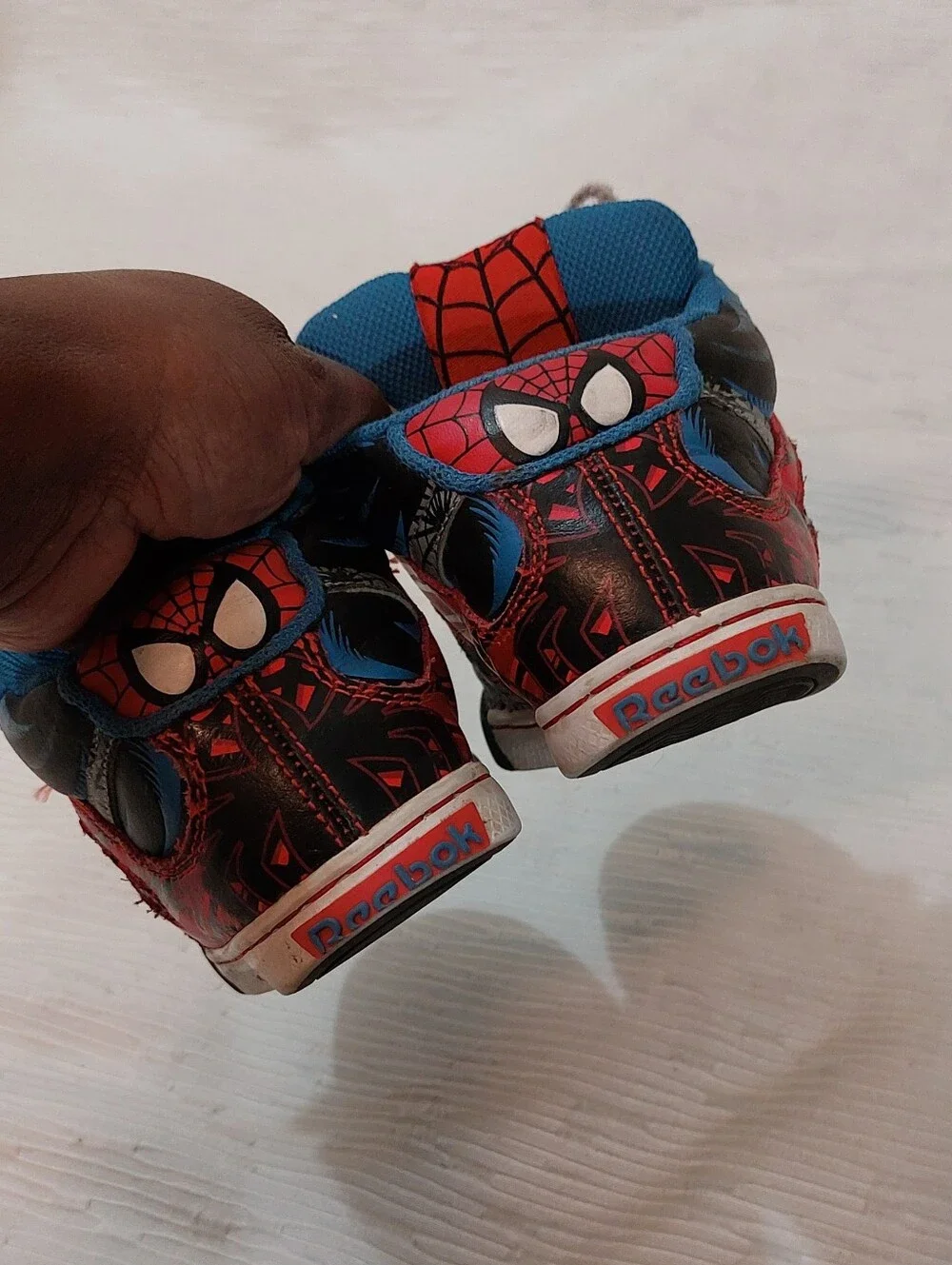 Reebok/Marvel Kids Red and Blue Spiderman-Themed Sneakers Size 12